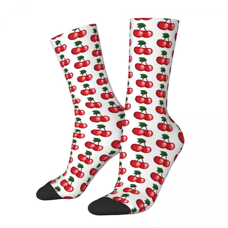 Носки унисекс для взрослых с изображением двух вишенок, мужские носки женские носки