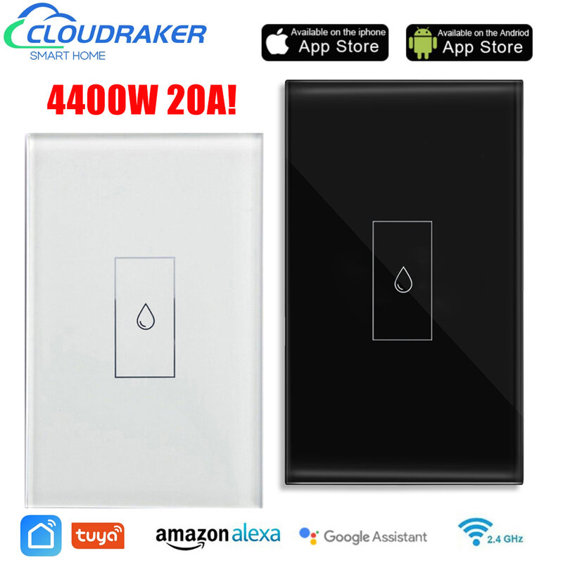 Tuya US Wifi Boiler Smart Switch 20A 4400W dengan Fungsi Timer Sakelar Pemanas Air Bekerja untuk DIY Alexa Google Home