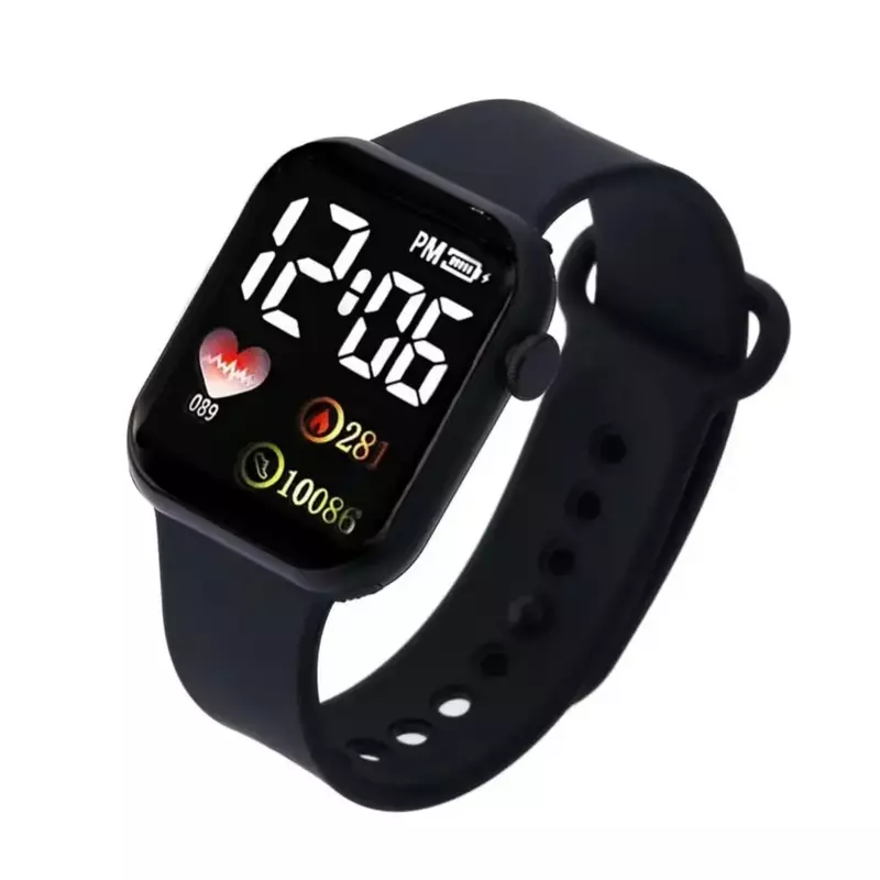 Reloj inteligente deportivo LED Para hombre y Mujer, pulsera Digital informal de silicona, novedad