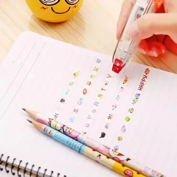 Kawaii Korrektur gürtel Zubehör Mädchen Hand Konto dekorative Aufkleber Marker Stift Schule Briefpapier Bürobedarf