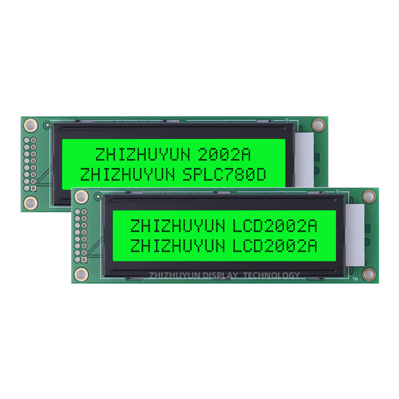 Commercio all'ingrosso LCD2002A schermo a caratteri arancione luce nera Controller SPLC780D modulo di interfaccia a doppia fila