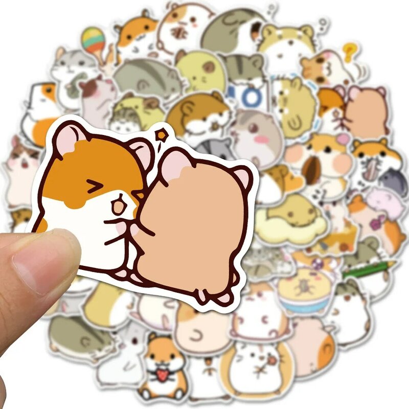 10/30/50PCS New Hamster Cartoon Personality Creative Computer Suitcase Mobile Phone  Car Decoration Waterproof Sticker Wholesale