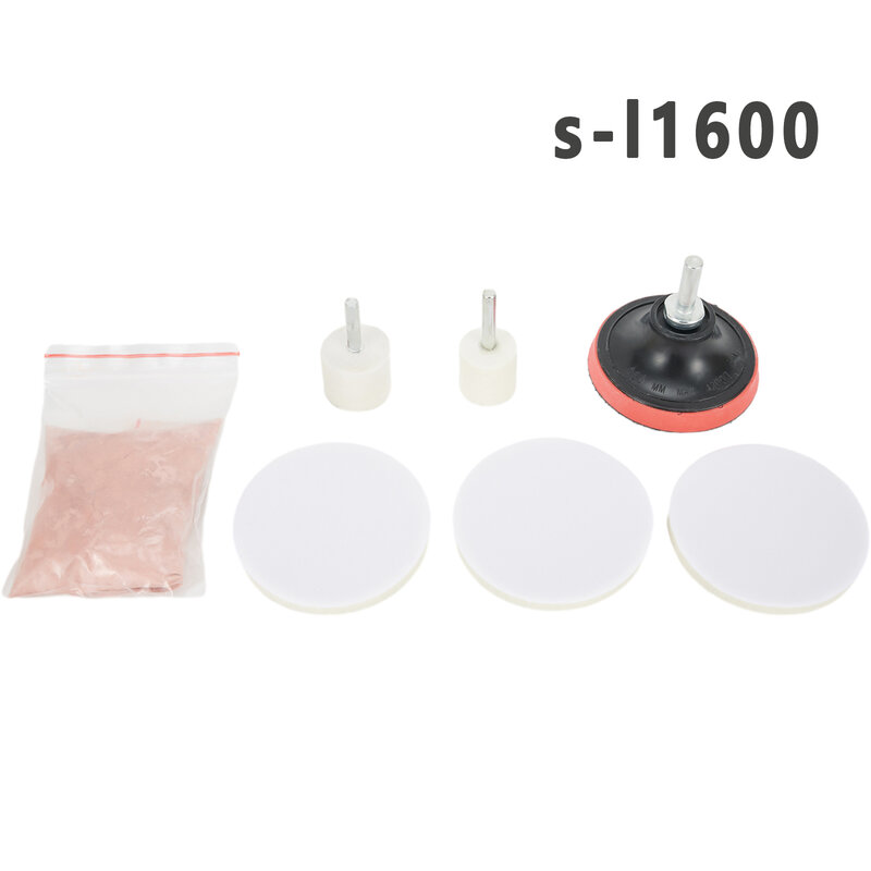 Conveniente Felt Pad Kit De Polimento De Vidro Roda, Adaptador De Broca, Prático Pára-brisas Scratch Remover, M10 a 8, 8Pcs