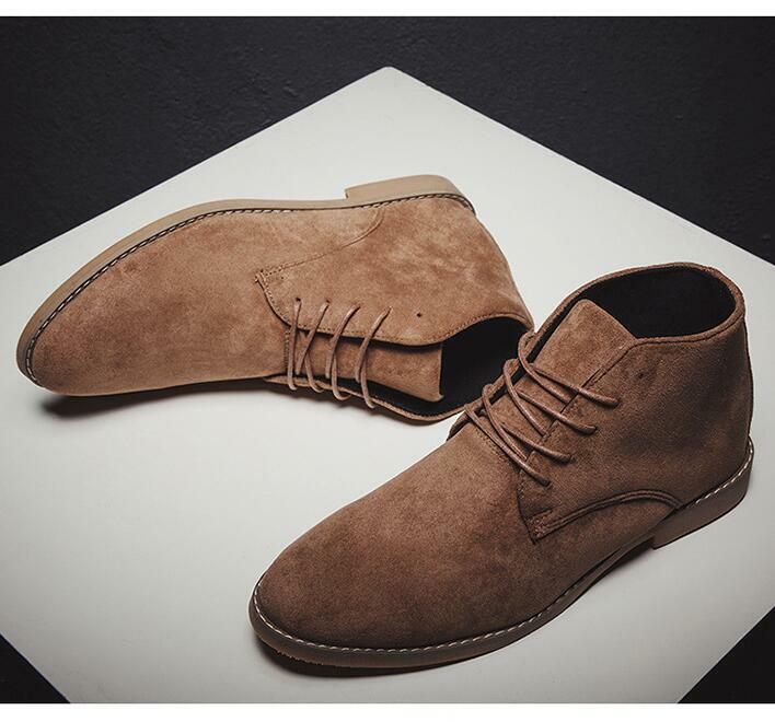 Botines transpirables de estilo británico para primavera y otoño, botas de ante vintage, zapatos de desierto, C1242