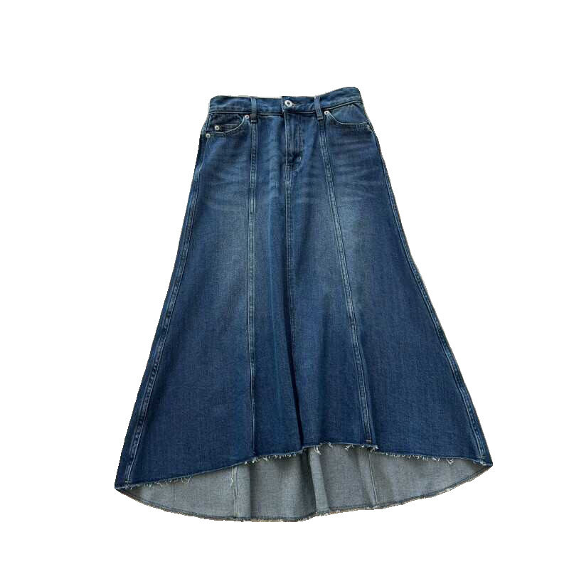 New Heavy Duty High Waist Slim Loose Fitting Fishtail A-line Denim Skirt Women In Spring Summer