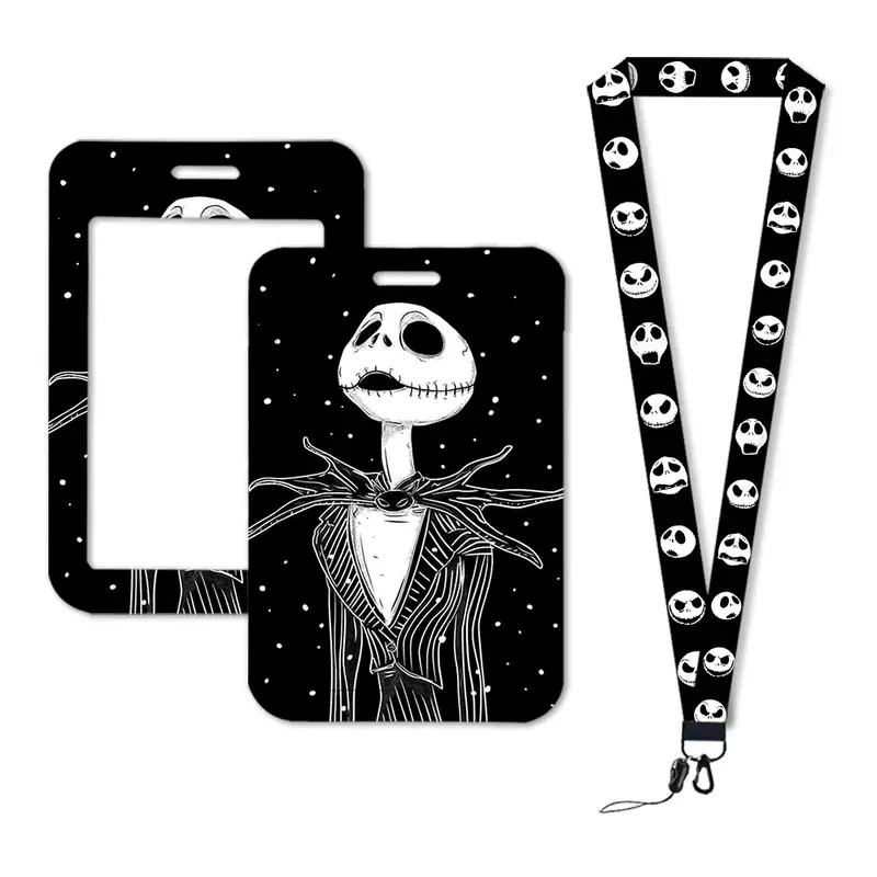 LLavero de Halloween con cordón para llaves de Jack Sally, tarjeta de identificación, insignia de teléfono móvil para gimnasio, soporte de joyería para niños