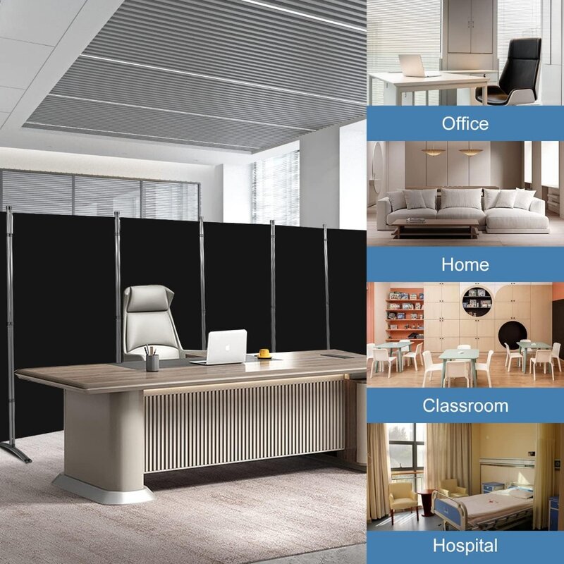 Room Divider, 6 Panel Office Partition, Movable Fabric Folding Privacy Screens, Office Wall Divider Screen for Classroom
