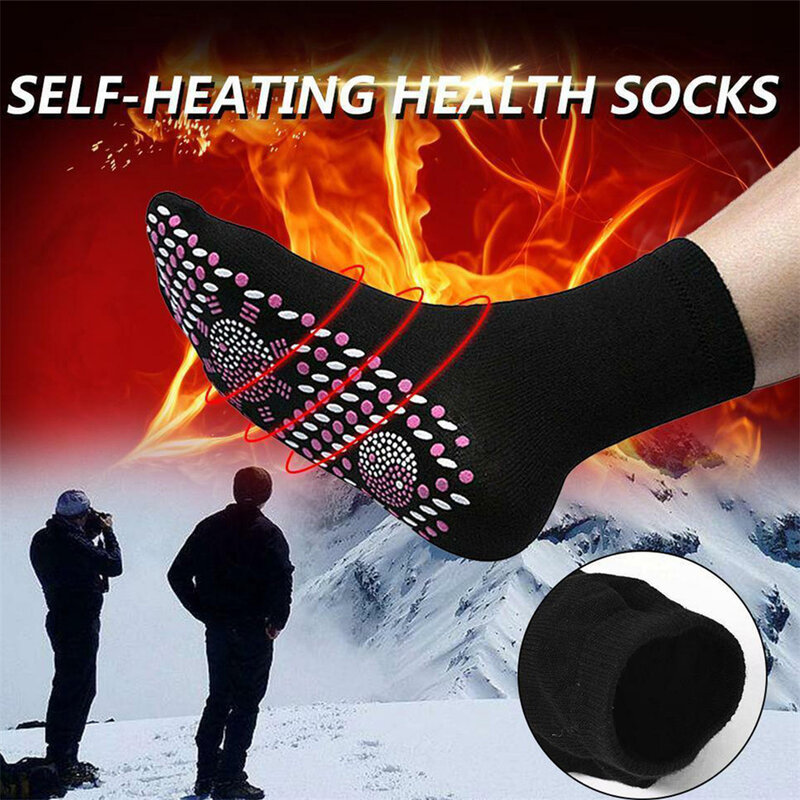 Kaus kaki kesehatan turmalin musim dingin, kaus kaki pijat kaki hangat, kaus kaki pelangsing pembentuk magnetik, kaus kaki pemanas untuk pria dan wanita