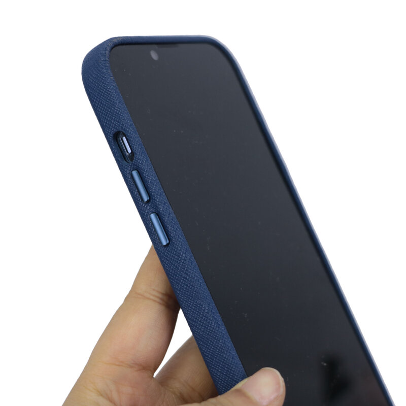 Luxo Saffiano Couro Phone Case, Nome Personalizado Protetora Tampa do Telefone Móvel, Presente de Moda, Oficial, iPhone 14, 13, 12 Pro Max