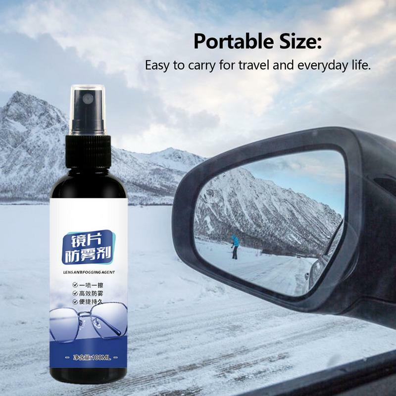 Spray anti-chuva para pára-brisas do carro, agente anti-nevoeiro, proteção duradoura, acessórios de espelhos, 100ml