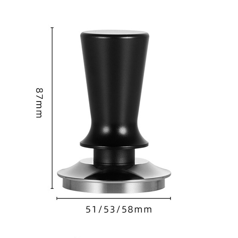 Tamper de café de 51mm, 58mm, 53mm, distribuidor en ángulo de 3 filtros, presión calibrada de 30lb