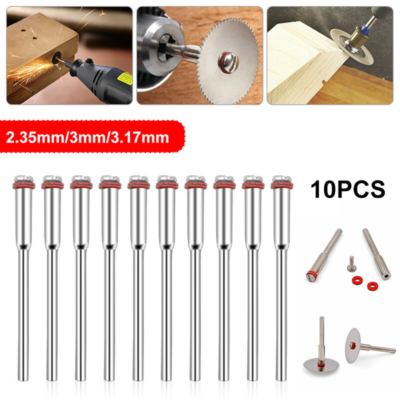 10 pces para dremel acessórios 3mm miniatura aperto de conexão alavanca de polimento roda mandril roda de corte suporte para rotativo