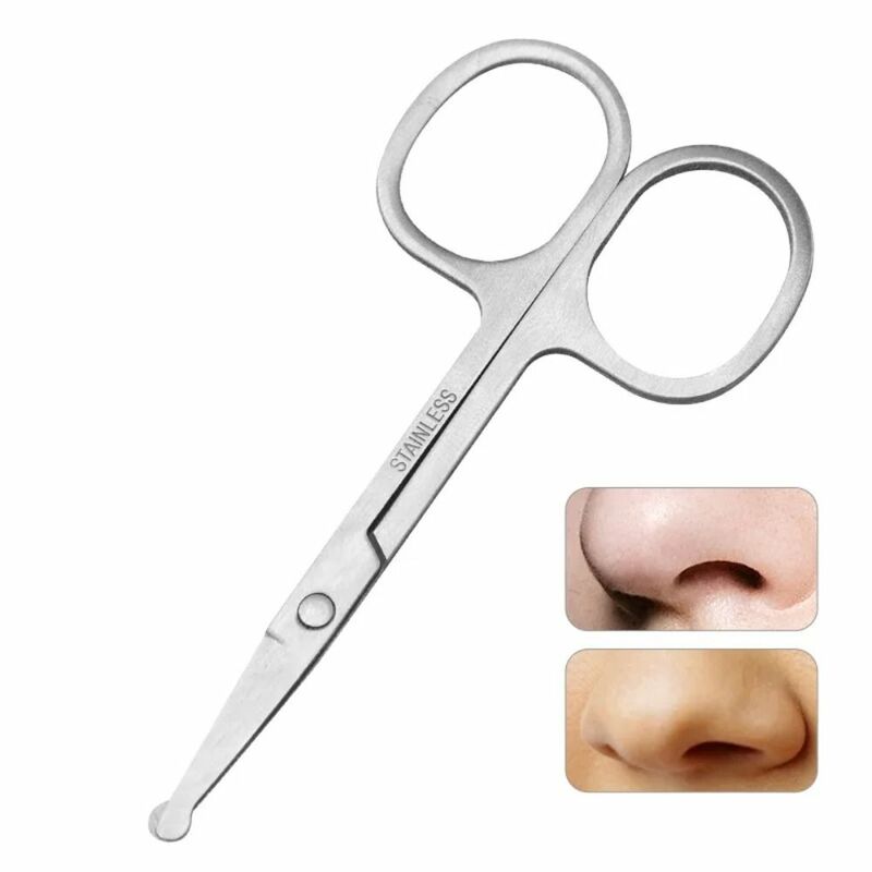 Multifunctional Stainless Steel Nose Hair Cut Round Head Small Cutter Manual Eyebrow Trimming Beard Cutter Beauty Tool