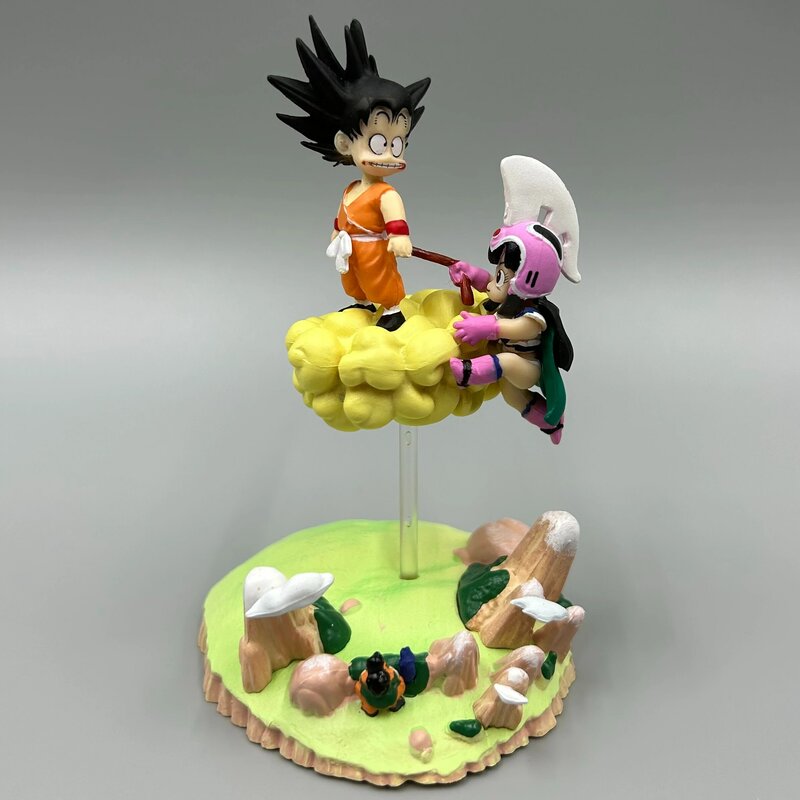 Dragon Ball PVC Anime Action Figure, Son Goku, Chichi, Somersault Cloud, Chibi Estátua, ornamentos bonitos, Kid Toy Gift, 9cm