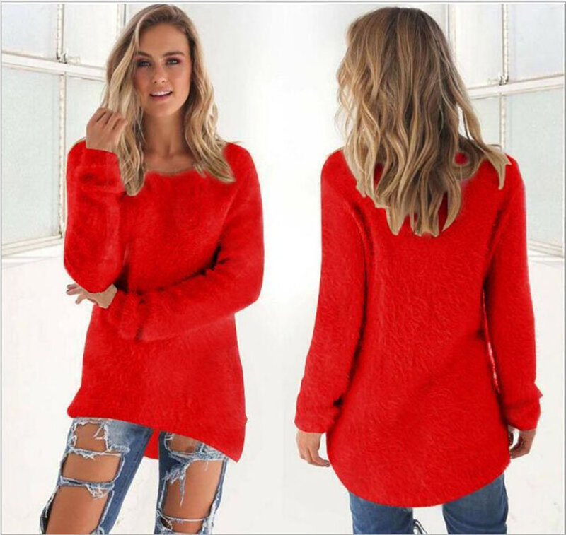 2023 new Women's woman Sweaters Jumpers Clothing Autumn and Winter Fashion Solid Color Long Sleeve Women's Sweater Top Pullovers