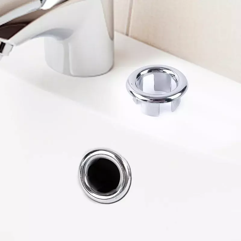 Sink Hole Round Overflow Cover, Kitchen Basin Trim, Plug de anel oco, Acessórios de lavatório para banheiro, 1Pc, 4 Pcs