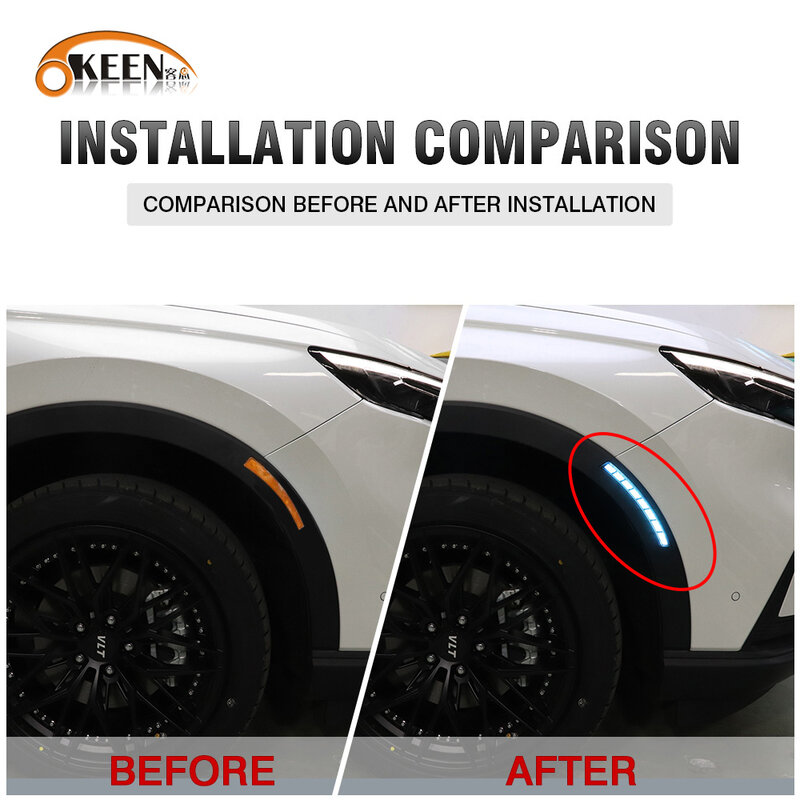 OKEEN 2pcs LED Wheel Eyebrow Light For Honda CRV CR-V 2023 Car Side Marker Light Driving Turn Signal Warning Lamp Auto Accessory