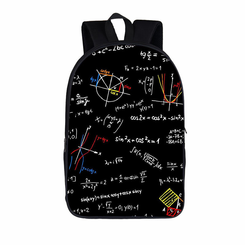 Eksperyment naukowy/formuła matematyczna plecak dla dzieci torby dla nastolatków szkolny dla chłopców dziewczęcy plecak damski męski plecak książka dla dzieci torba