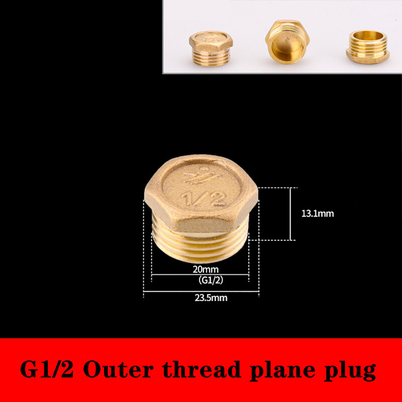G1"1/4"1/8"3/8"1/2"3/4"G2" BSP Female Threaded Brass Pipe Hex Head Brass Stopper End Cap Plug Plumbing Fitting Connector Adapter