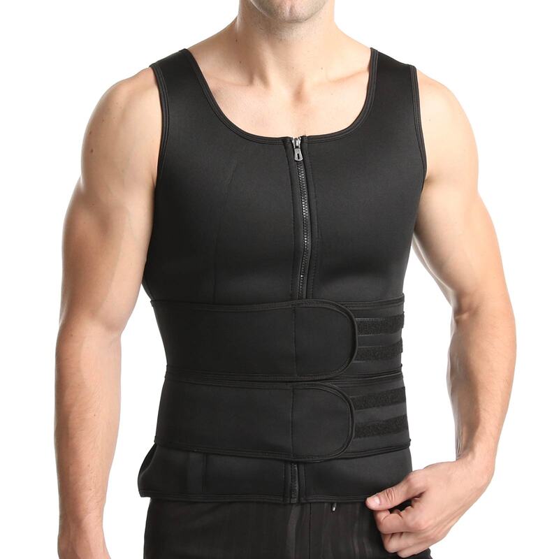 Workout Vest For Men Sweat Waist Trainer Zipper Neoprene Tank Top Practical Sauna Waist Trainer For Workout Sports Gym
