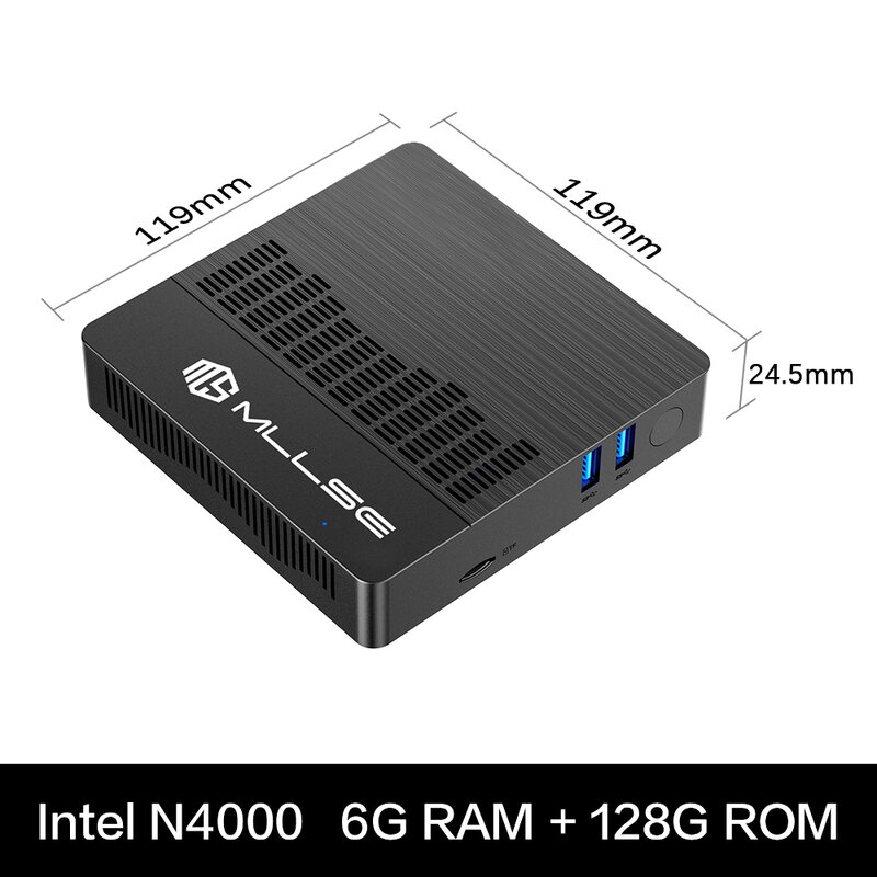 Mini ordenador portátil M2 Air, N4000 procesador Intel Celeron, Windows 11, 6GB de RAM, 128GB de ROM, WiFi de doble banda, HDMI + VGA, BT4.2