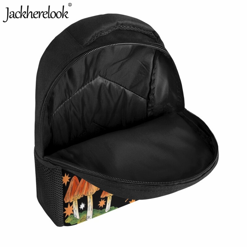 Jackherelook-공장 버섯 프린트 학교 가방, 사이키델릭 아트 3D 인쇄 캐주얼 여행 배낭, 패션 트렌드 신제품
