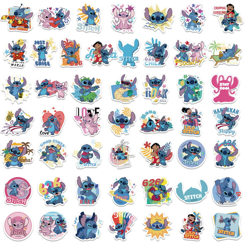 10/30/50pcs Disney Cartoon Lilo Stitch Stickers Anime decalcomanie PVC impermeabile fai da te Skateboard bagagli Laptop Cute Kids Sticker Toys