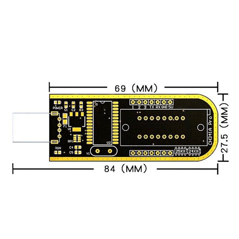 1Zestaw programatora CH341A USB Płyta główna Routing LCD BIOS/FLASH/24/25 Płyta główna ABS