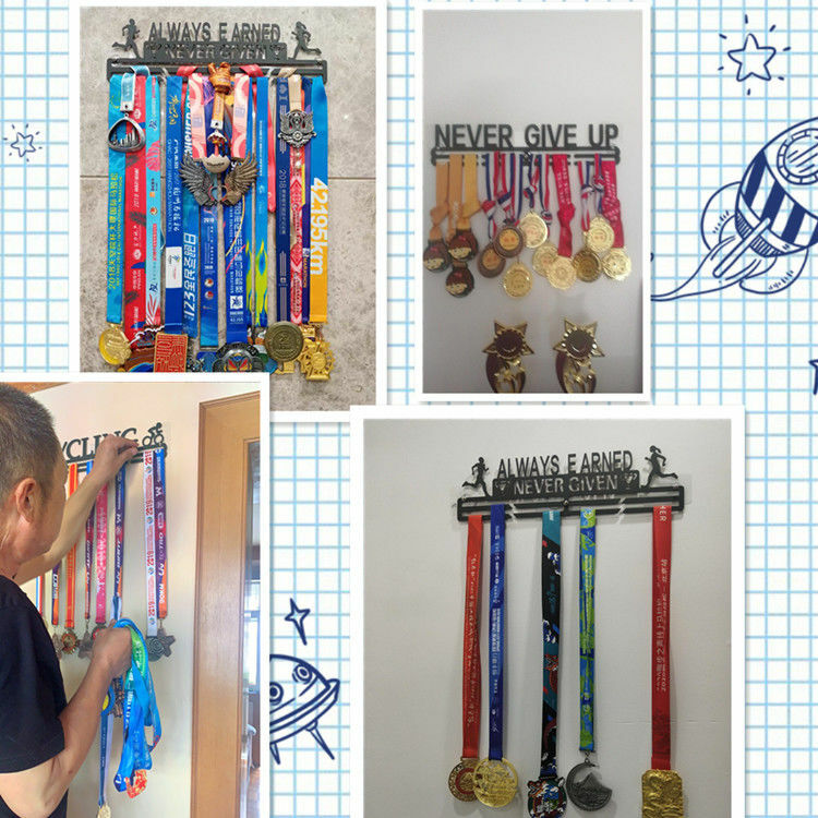 Porte-médailles multi-styles, 30 tailles, supports de suspension, crochets muraux, décoration de bureau, en fer, Triathlon, course, Sport, défi, maison