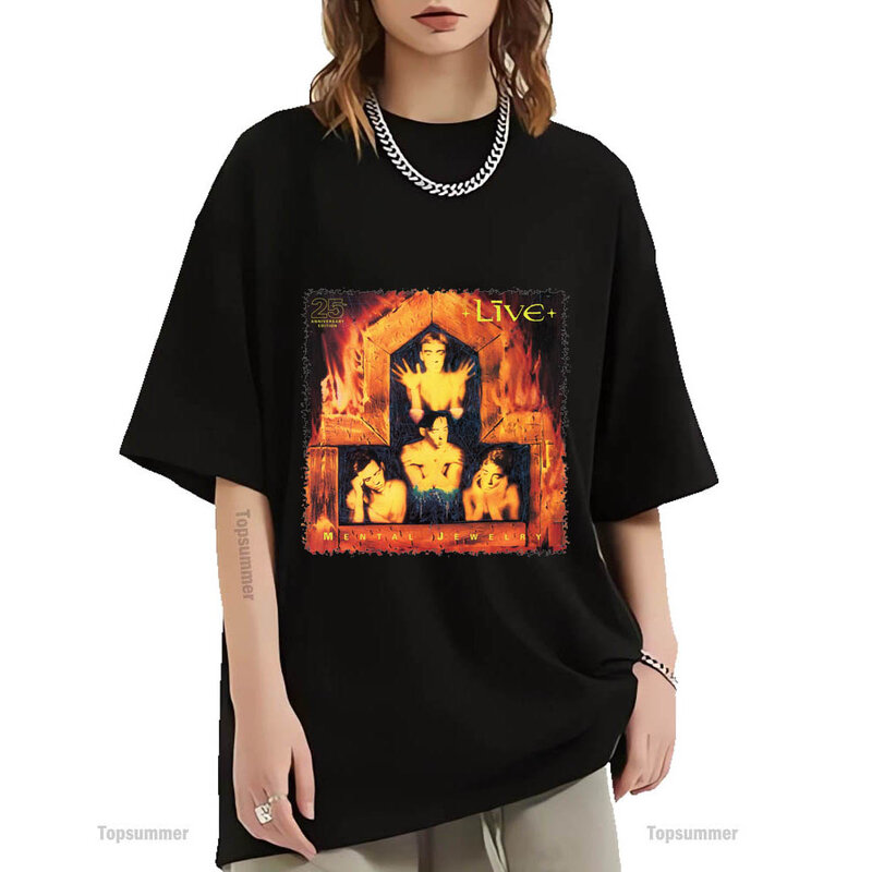Kaus Album perhiasan Mental T-Shirt LIVE Tour Wanita kaus T-Shirt kebesaran keren musim panas pria kaus hitam