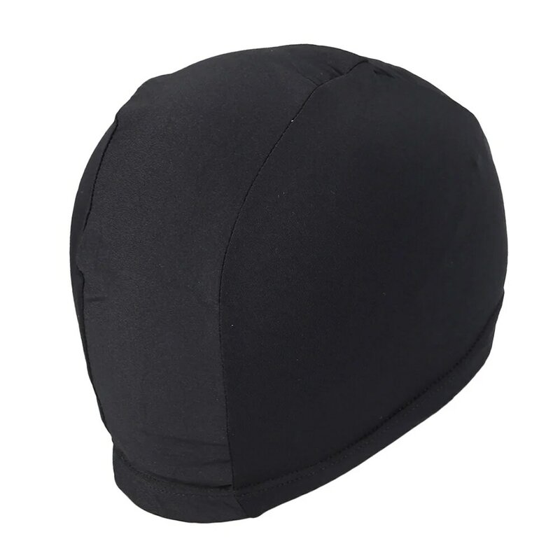 Chapeau de natation en polyester pour adulte, casquettes pour sports nautiques (noir), en tissu grillé, pour hommes et femmes