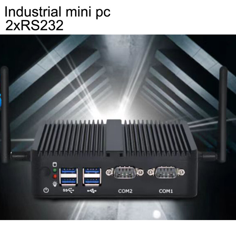Industrial Computer with intel celeron J4125 J4105 CPU Mini PC DDR4 4GB Ram 128GB SSD 4xUSB 3.0 2xLAN