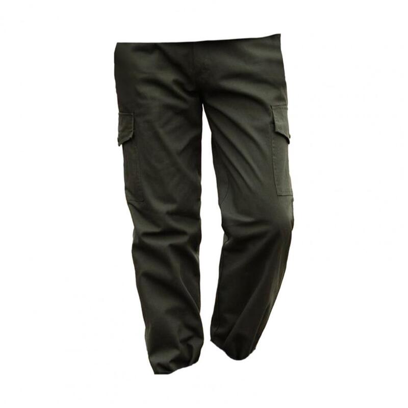 กางเกงนุ่มสำหรับผู้ชายกางเกงคาร์โก้กลางแจ้งมีกระเป๋าผ้าระบายอากาศได้หลายกระเป๋าสำหรับการฝึกแคมป์ปิ้ง