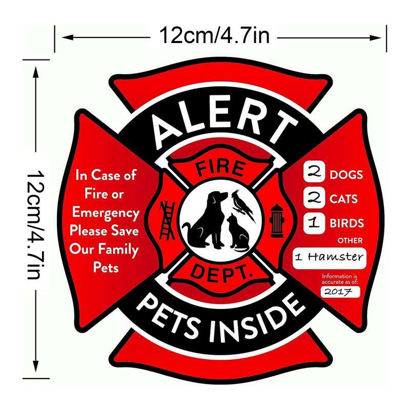 Pet Inside Sticker Save Our Pets Finder Window Stickers No Adhesive Pet Alert Safety Fire Rescue Sticker UV Fade Resistant