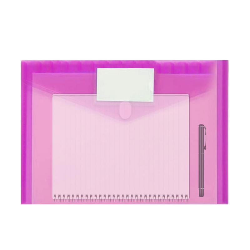 Button File Bags Document Organizers With Snap Button A4 Size Office Supplies Folders With Snap-On Design Waterproof Document