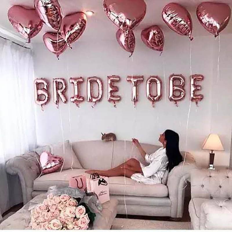 Bride To Be Balloons Rose Gold Party Decoration Crown Miss To Mrs Balloon Team Bride To Be Hen Bachelor Party Decoration Supplie