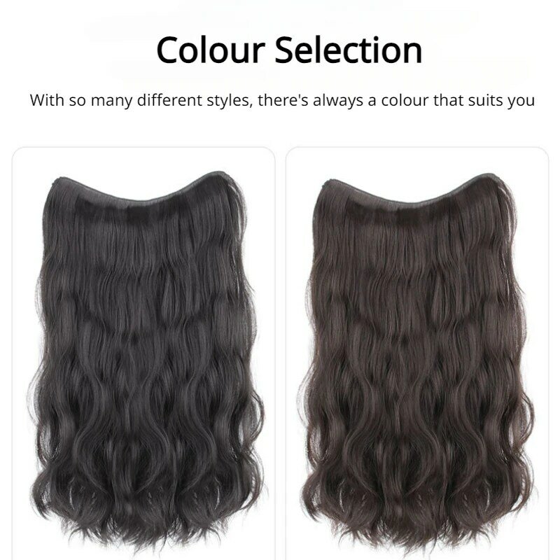 Fashion Fluffy 50CM/20inch Curly in Wavy Add Volume One Piece Five Clips on Hair Extensions on Wigs for Women Daily Party Use