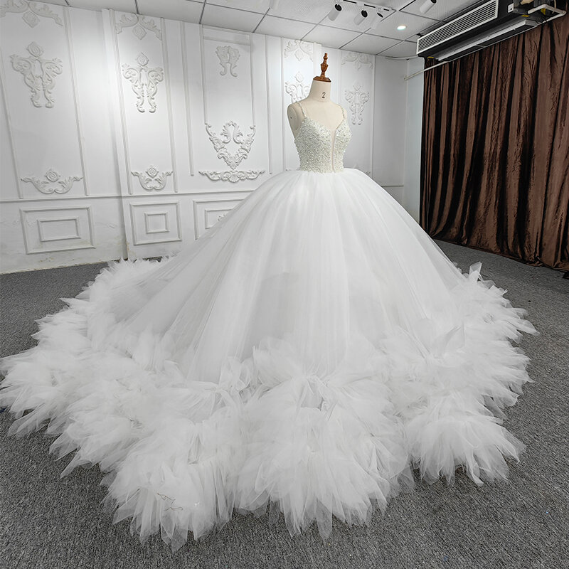 Simple Wedding Dress Organza Ball Gown Sweetheart Sleeveless Wedding Suits For Women Beading Ruched DY5703 Vestido Novia 2023