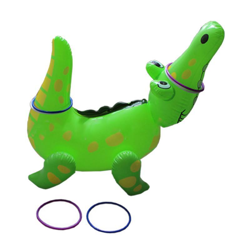 Cincin Aligator kolam renang antibocor, cincin lempar lingkaran permainan melempar orang tua anak mainan interaktif pengembangan intelijen
