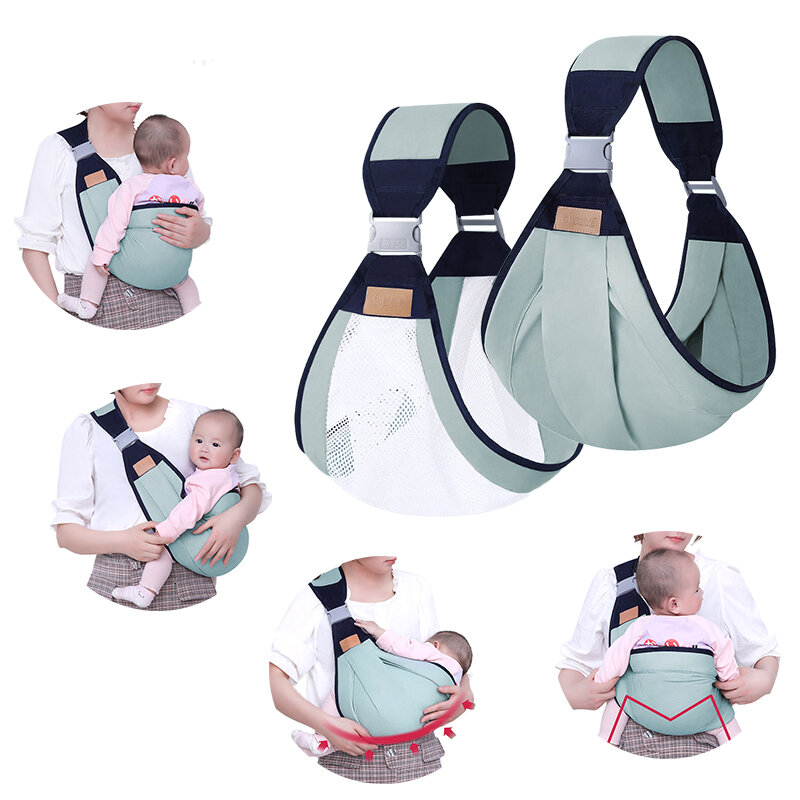 Portador de bebê ergonômico respirável, canguru para bebês, ajustável, leve, portadoras recém-nascidas, sling de anel para criança, 0-36 meses