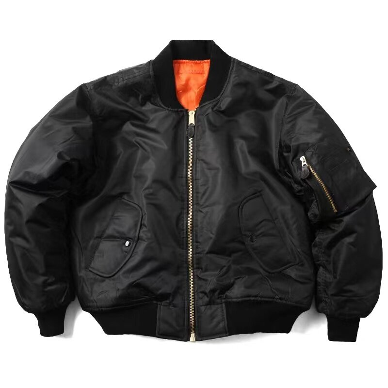 Jaqueta de aviador uniforme militar americano para homens e mulheres, MA1 Bomber Flight Jacket, casaco de nylon grosso, inverno ao ar livre, masculino