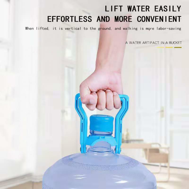 Carry Handle ember pembawa air dalam botol, peralatan rumah tangga pegangan ember biru/kuning Modern 14x12.5x5.5cm