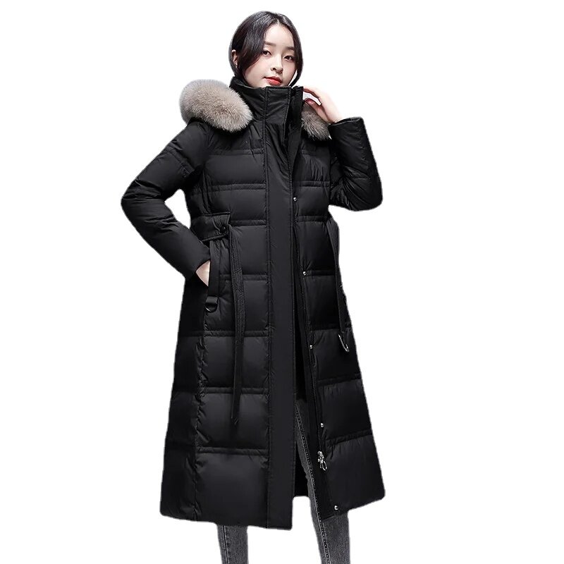 2024 New Winter and Autumn Women Long White Duck Down Coats Fashion Casual Ladies Ski Warm Down Clothing