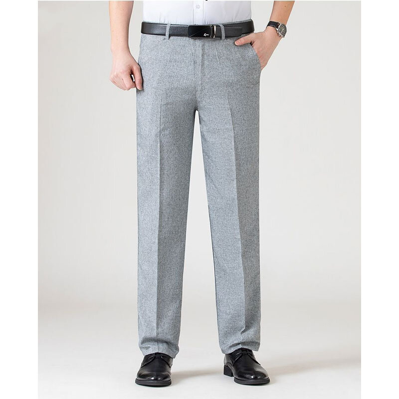 Pantalones informales de lino para hombre, calzas antiarrugas de Color sólido, cómodas, combina con todo, estilo fino, negocios, novedad de verano