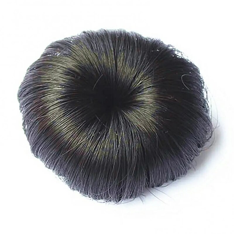 Wig ekstensi rambut anak perempuan, Wig ekstensi Sanggul donat berantakan ikal bergelombang, Wig potongan rambut Chignons dengan Pin hitam coklat abu-abu 6.5*2.5cm