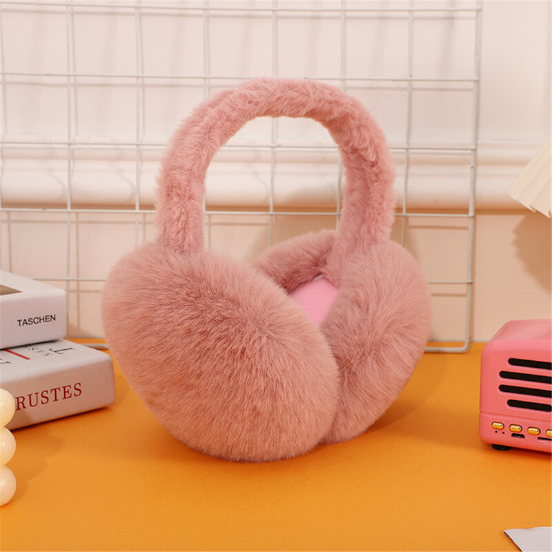 1PC Soft Plush Ear Warmer Winter Warm Earmuffs Solid Color Ear Cover Outdoor Cold Protection Ear-Muffs Folding Earflap Fashion