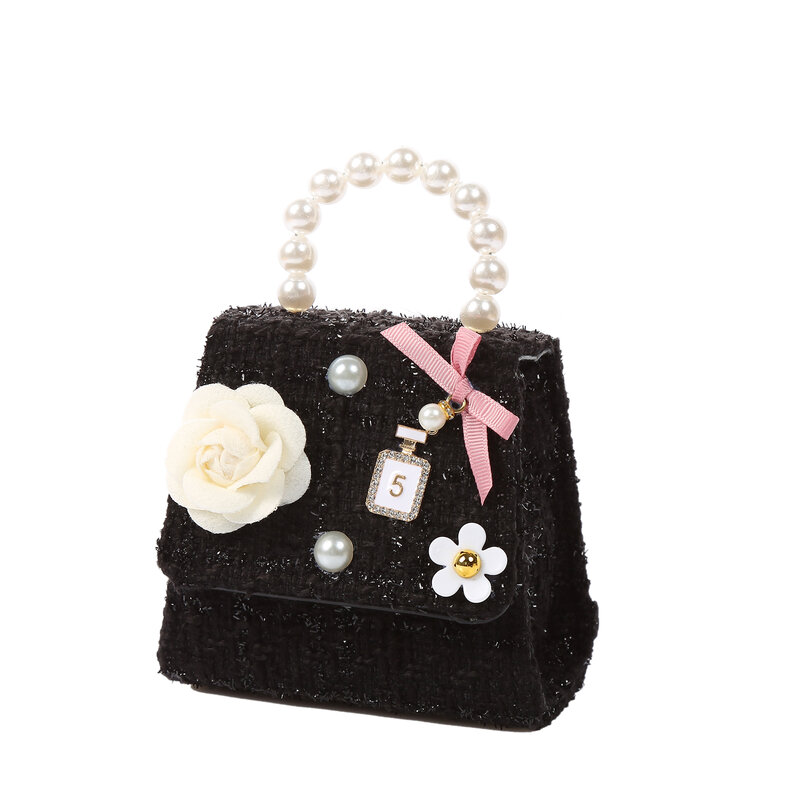 Pano camélia moda requintado mini flor das crianças arco menina princesa bonito oblíqua cruz bolsa de moedas portátil