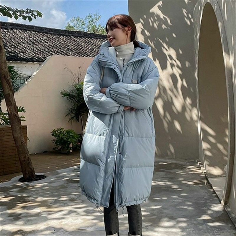 2023 nuove donne piumino cappotto invernale femminile versione di media lunghezza parka allentato spesso capispalla con cappuccio moda semplicità soprabito