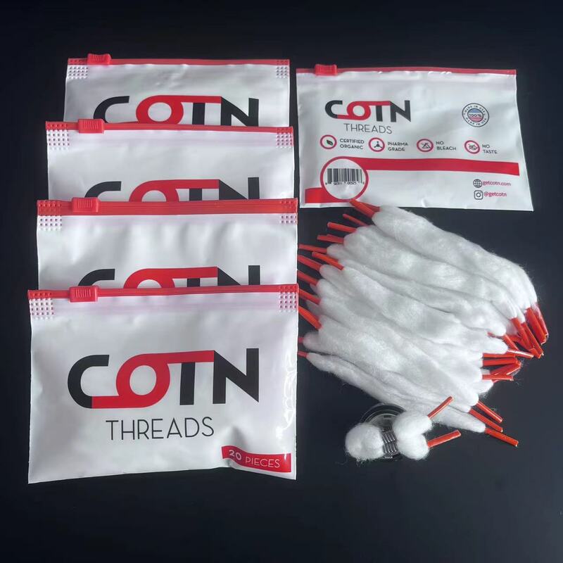 100/60/20pcs Prebuilt Wire Coil Threads Organic Cotton With Wicking Preloaded Shoe Lace DIY Liquid Absorbing Oil Guide Cotton