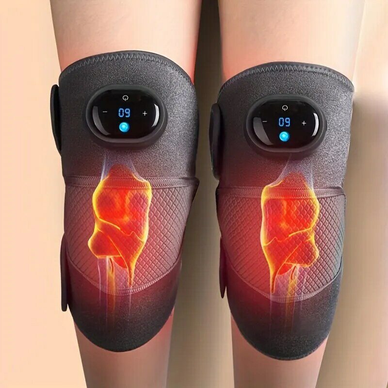 Masajeador de rodilla con calefacción, soporte para hombro, vibración ajustable y modos de calentamiento, almohadilla calefactora para rodilla, codo, hombro, relajación de piernas